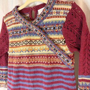 Hanna Andersson 80 Fair Isle Knit Long Sleeve Dress